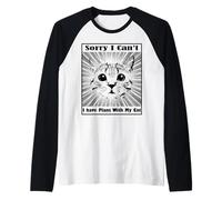 Sorry I Can't Have Plans with My Cat, Chemise Vintage Manche Raglan