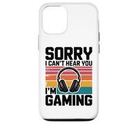 Sorry I Can't Hear You I'm Gaming Casque rétro Amusant pour Joueur Coque pour iPhone 12/12 Pro