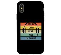 Sorry I Can't Hear You I'm Gaming Sunset Casque Audio Coque pour iPhone X/XS