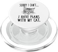 Sorry I Can't I Have Plans with My Cat Cute Cat PopSockets PopGrip pour MagSafe