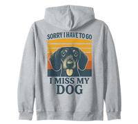Sorry I Have to Go I Miss My Dog Teckel rétro Sweat à Capuche