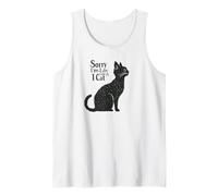 Sorry I’m Late I Saw a Cat Funny Pet Lover Humor Design Tees Débardeur
