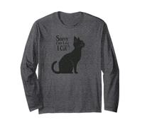 Sorry I’m Late I Saw a Cat Funny Pet Lover Humor Design Tees Manche Longue