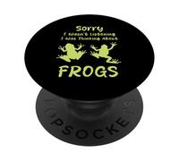 Sorry I Was Thinking About Frogs Humour Grenouille Animal PopSockets PopGrip Adhésif
