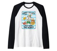 Sorry I'm Late I Was Busy Being The Wurst Funny Oktoberfest Manche Raglan