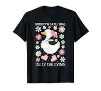 Sorry I'm Late I Was Dilly Dallying Boho Floral Goose T-Shirt