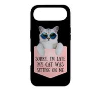 Sorry I'm Late My Cat Was Sitting on Me Sarcastic Coque pour iPhone Air