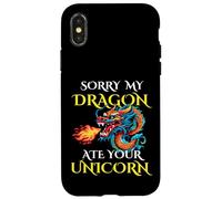 Sorry My Dragon Ate Your Unicorn pour garçons, Filles, Adultes, Adolescents Coque pour iPhone X/XS