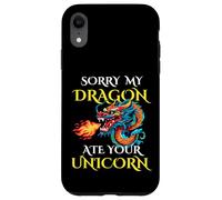 Sorry My Dragon Ate Your Unicorn pour garçons, Filles, Adultes, Adolescents Coque pour iPhone XR