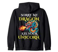 Sorry My Dragon Ate Your Unicorn pour garçons, Filles, Adultes, Adolescents Sweat à Capuche