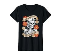 Sorta Sorta Cliquet Sorta Nightingale Squelette Halloween T-Shirt Graphique avec Valeur, Femme, Noir, XS