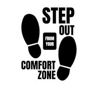 Sortez de votre zone de confort en vous inspirant Stickers muraux en PVC 49.4x65.7cm Modification et ajout d'informations possibles Noir