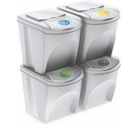 Sortibox - Kit de 4 poubelles de 25 litres > blanc