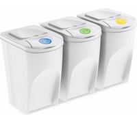 Sortibox XL - Kit de 3 poubelles de 35 litres > blanc