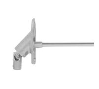 Sortie caisson 90° - Entrée femelle Ø12 - Sortie 6P7 - L 350mm - Platine alu chromé