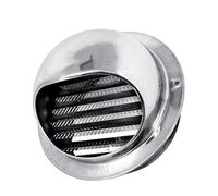 Sortie d’Air Murale Ronde en INOX Argent Grille d'Aération Ronde 50mm 70mm 90mm 110mm 130mm 150mm 170mm 190mm 200mm Chapeau de Cheminée pour Cuisine Salle de Bain(304Silver,190mm)