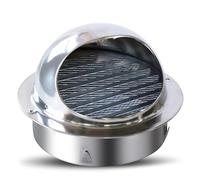 Sortie d'aération Murale d'extracteur Externe à Nez de Taureau Rond en Acier Inoxydable 304, Housse de Pluie pour évent d'échappement, Couvercle d'aération en Acier Inoxydable