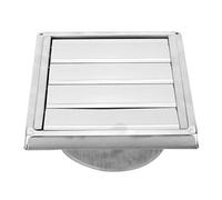 Sortie d'air Carrée Mobile 150mm Couvercle de Ventilation D'extracteur de Sortie de Hotte Murale Extérieure en Acier Inoxydable avec Persiennes Actives et Filet Anti-Insectes Adapté à la Cuisine