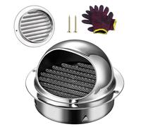 Sortie D'air Murale Ronde En INOX 50mm-300mm Épaissir Grille D'Aération Acier Inoxydable, Évent D'échappement Mural En Acier For Conduits D'aération, Extracteur，Cheminée(4.7in/120mm)