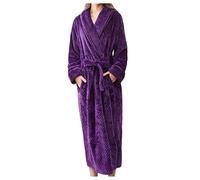 Sortie de Bain Femme Homme Coton Éponge à capuche Longueur Mollet Ou Cheville Col V Peignoir de Bain Douche avec ceinture Serviette Couleur Unie Kimono de Qualité Supérieure Toutes les Saisons