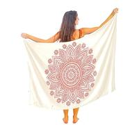 Sortie De Bain Femme Plage Corail Mandala Boho Pareo Bikini Couvrir Orientale Sexy XXL Longue Robe Jupe Tapisserie Foulard Écharpe Coton Sarong 180X110Cm