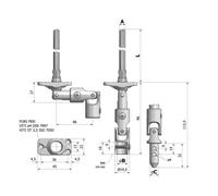 Sortie de caisson 30° pliable tringle acier hexagonale + platine nylon 22 x 45 mm CHERUBINI 80667032V1316