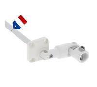 Sortie de Caisson 30° pour Volet Roulant - Longueur 175 mm - Articulation 6 Pans 7 mm - Déport Manivelle 43 mm - Finition Blanche - D841NG - Pose Facade ou Coffre