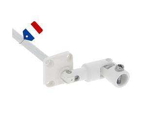 Sortie de Caisson 30° pour Volet Roulant - Longueur 175 mm - Articulation 6 Pans 7 mm - Déport Manivelle 43 mm - Finition Blanche - D841NG - Pose Facade ou Coffre