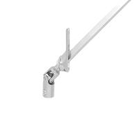 Sortie de caisson 45° entrée femelle Ø12 sortie C8 L350mm platine alu chromé déporté à 2 vis