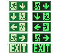 Sortie de Secours, 10 Pièces Issue de Secours, 15x30 cm Panneau issue de Secours, Sortie D'urgence, Auto-Adhésive, Pas de Perçage Nécessaire, Convient aux Hôtels, Écoles, Immeubles de Bureaux