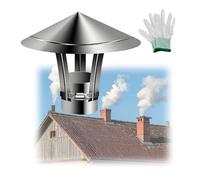 Sortie De Toit Pour Un Poêle À Bois 50~220 Mm Chapeau De Cheminée En Acier Inoxydable 201, Capuchon D'aération Hotte Avec Gants, Pour La Protection Contre La Pluie(80 mm/3.2 in)