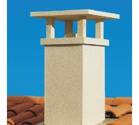 Sortie de toit Poujoulat Tradinov carrée TCP crépi ocre conduit Inox Galva Ø230 mm