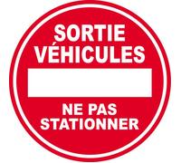 SORTIE de VEHICULES ne pas stationner - 10cm - Autocollant/Sticker / Cat. Stickers - Lettres adhesives