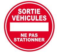 SORTIE de VEHICULES ne pas stationner - 20cm - Autocollant/Sticker / Cat. Stickers - Lettres adhesives