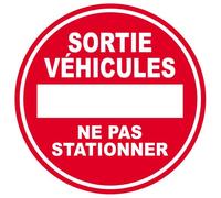 Sortie De Vehicules Ne Pas Stationner - 20cm - Sticker/Autocollant