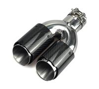 Sortie d'échappement Double Sortie De 76mm En Fiber Carbone Véritable, Tuyau D'échappement, Embout Silencieux, Accessoires Automobiles Pour Voiture