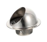 Sortie D'échappement Murale 70mm en Acier Inoxydable Argenté | Conduit D'évacuation Extérieur, Hotte Aspirante à Grille, Clapet sur Capot, Faible Bruit