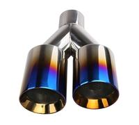 Sortie d'échappement Silencieux d'échappement automobile, double sortie, adapté aux tuyaux d'échappement d'un diamètre extérieur de 60 mm. Tuyau d'échappement(Blue Burnt)