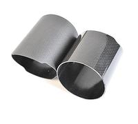 Sortie d'échappement Voiture,Manchon Echappement Cas universel 1PC Matt Glossy Tip d'échappement Logement de la fibre carbone Edge Suffleur Couvercle(114mm Glossy)