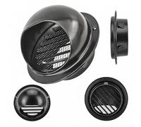 Sortie d'Évacuation Murale Ronde Grille d'Aération Extérieure Acier Inoxydable Noir Couvercle Échappement Air pour Hotte Plafond Soffite Entrepôt Protection Pluie Intempéries(130mm)