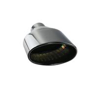 Sortie Échappement Entrée Universelle 63mm Sortie 152*98mm Longueur 208*178mm Roulé/sortie Ovale D'extrémité Inclinée Embout D'échappement Voiture Polonais Double Silencieux Embout(H0DJ3027f-L-gloss)