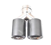 sortie echappement Pour Civic Universal Tuyau D'échappement Double Brillant Longueur Égale Embout Silencieux Biseauté Bouclé En Acier Inoxydable Embout Silencieux(63MM IN 101MM OUT)