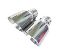 Sortie Échappement Taille D'entrée Universelle: 48 51 54 57 60 63 67 70 73 76 80 MM 1 Pièce D'extrémité D'échappement En Acier Inoxydable + Embout Voiture Double Silencieux Embout(IN 60MM OUT 114MM)