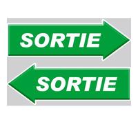 Sortie Flèche Droite Et Gauche - 2 Stickers 20x7cm - Sticker/Autocollant