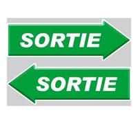 sortie flèche droite et gauche - 2 stickers 20x7cm - Sticker/autocollant G