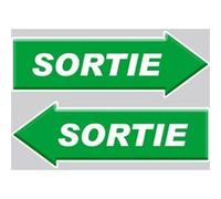 sortie flèche droite et gauche - 2 stickers 29,7x10cm - Sticker/autocollant G