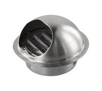 Sortie murale ronde en acier inoxydable pour ventilateurs d'extraction externes avec grille anti-insectes, joint d'étanchéité et fixations sécurisées pour tuyaux d'aération et tuyaux (100 mm)