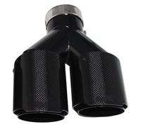 Sortie Pot D'échappement Silencieux Embout De Silencieux D'échappement Universel En Fibre De Carbone Brillant Pour Voiture Forme En Y Double Sortie Décoration De Buse(Right 51mm-101mm)