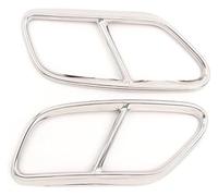 Sortie Pot D'échappement Silencieux Pour A4 B9 2019 Couvercle De Tuyau D'échappement Garniture Décorative 1 Paire De Silencieux D'échappement Arrière De Voiture En Acier(Argent)
