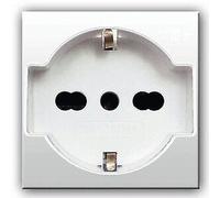 Sortie Schuko Bipasso Domus S44 AVE Couleur Ral 9010 2P+T 16A Finition Polie 1M